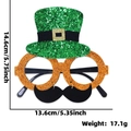 St. Patrick's Day party glasses with green sequin hat, orange glitter frames and black beard - Hat and Beard Style