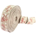 Nastro natalizio in lino con scritta glitterata Let it snow rossa e fiocchi di neve - Nastro Stile Juta (Let it snow)