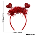 Serre-tête cœur rouge pailleté avec décor de guirlandes, taille 19cm par 17cm - Deux Petits Cœurs