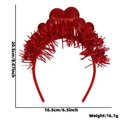 Serre-tête rouge scintillant avec cœurs brillants pour décorations de Saint-Valentin - Cœurs Rouges Tailles Mixtes
