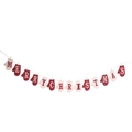Merry Christmas Girlande mit Handschuhen aus Büffelkaro Holzklammern und Juteseil Dekoration - Weihnachtshandschuh-Banner