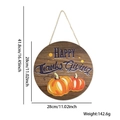 Targa tonda in legno da 28 cm per il Giorno del Ringraziamento con zucche e scritte - Stile Lettera Zucca