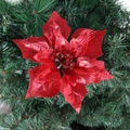 Funkelnder roter künstlicher Weihnachtsstern mit Glitzer für die Weihnachtsbaumdeko - Rot Stil A