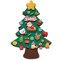 Árbol de Navidad de fieltro DIY con adornos LED de colores y figura de Papá Noel - Estilo Feliz Navidad / Sin Luces