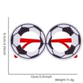 Lunettes de fête motif football avec monture ronde blanche et branches rouges pour fans - Taille unique / Style Football Large