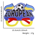 Blue and yellow European football party glasses with 15.5cm width and red frames - European Football Flags Style