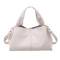 Borsa tote bianca in pelle PU motivo litchi con tracolla regolabile e manici ampi - Bianco