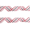 Nastri scozzesi rossi natalizi con design a spirale per decorazione di feste - Texture a griglia / 2m