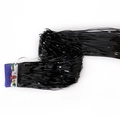 Shiny black tinsel curtain for party background decoration with festive packaging - 18cm Black (Single Card)