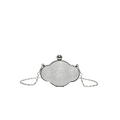Funkelnde silberne Strass-Cloud-Clutch-Tasche mit Metallkette für Damen in Abendmode - Silber