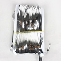 Silver metallic foil fringe curtain for party backdrops, neatly packed on a white card - Silver