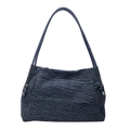 Borsa tote minimalista in denim blu scuro con tracolla in corda regolabile e design trendy - Blu scuro