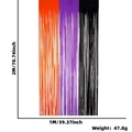 Orange purple and black fringe curtain for party decoration 1M width and 2M height - Standard Length Style
