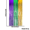 Tenda di pioggia Mardi Gras viola, verde e oro, 1x2 metri per decorazioni di festa - Giunzione Viola Verde Oro