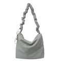 Sac bandoulière en nylon vert sauge avec bandoulière froncée style nuage tendance - Gris
