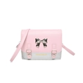 Sac bandoulière rose et argent avec nœud métallique et design haut de gamme - Rose et Argent