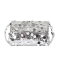 Sac à bandoulière élégant en paillettes argentées avec chaîne en métal réfléchissant - Argenté
