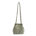 Sac seau minimaliste en cuir PU vert clair avec cordon à pompons et fines bandoulières - Grand / Vert