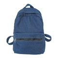 Deep blue denim backpack featuring minimalist design with a large main compartment - Dark Blue