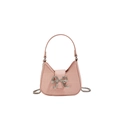 Borsa a tracolla rosa in finta pelle con stampa coccodrillo e fiocco scintillante - Rosa Piccolo