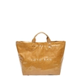 Brown TOTE BAG in waterproof DuPont paper with a glossy finish and white lettering - Brown