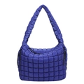 Deep blue quilted puffer tote bag with side drawstrings and large capacity design - 39*36*15 / Sapphire Blue