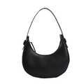 Elegante borsa hobo nera a mezzaluna con finitura in pelle opaca e design minimalista - Nero Versatile