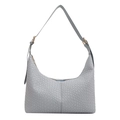 Borsa a tracolla in pelle PU azzurro minimalista con tracolla regolabile e texture - Blu