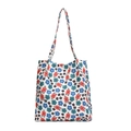 Sac fourre-tout en toile à motif floral crème avec imprimé rouge et bleu pour femme - Coloré