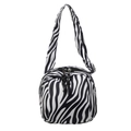 Borsa a tracolla alla moda con stampa zebrata bianca e nera e trama in tessuto chic - Zebra Print