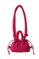 Chic rose pink puffer crossbody bag featuring drawstring closure and soft cloud texture - Rose Red