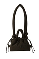 Quilted polyester crossbody bag in dark brown with padded shoulder straps and drawstrings - Army Green