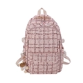 Zaino in velluto a coste rosa con ciondolo a orsetto e spallacci regolabili chic - Rosa