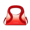 Borsa a mano in pelle PU sfumata rossa con manico a S e tracolla regolabile - Rosso