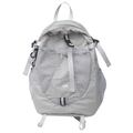 Zaino in nylon grigio chiaro con tasche in rete e cinghie regolabili con fibbia - Grigio
