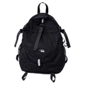 Zaino in nylon nero con tasche a rete e logo a stella bianca nella vista variante - Nero