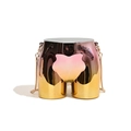 Unique rose gold gradient heart-shaped hip sculpture crossbody bag with chain strap - Colorful