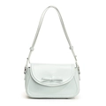 Sac bandoulière chic en cuir PU bleu clair avec nœud décoratif et bandoulière réglable - Bleu