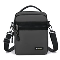 Borsa a tracolla in tessuto oxford impermeabile con tasche multiple e logo sportivo - Grigio