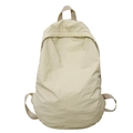 Zaino minimalista da donna in nylon color crema con texture leggera e coulisse regolabile - Cachi