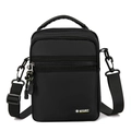 Borsa a tracolla da uomo in tessuto oxford nero impermeabile con logo sport regolabile - Nero