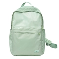 Zaino minimalista in nylon verde chiaro per donna con tasca con zip e tasche laterali - Verde