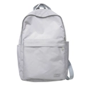 Zaino minimalista in nylon grigio chiaro con spallacci regolabili e tasca frontale - Grigio