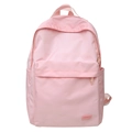 Zaino minimalista in nylon rosa chiaro da donna con tasche con zip e manico superiore - Rosa