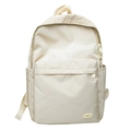 Zaino in nylon bianco crema con ampio scomparto principale e logo a forma di D - Cachi