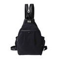 Vielseitiger schwarzer Nylon-Rucksack mit Metallschnalle und verstellbaren Trägern - Schwarz