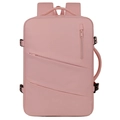Zaino rosa impermeabile in tessuto Oxford con tasche multiple a cerniera per donne - Rosa
