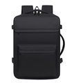 Dettaglio del tessuto oxford nero impermeabile e tasche con zip sullo zaino da viaggio - Nero