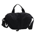 Bolso bandolera minimalista de nailon negro con correa ancha ajustable y asa superior - Negro