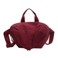 Bolso bandolera de nailon burdeos con diseño geométrico y correa ajustable - Burdeos